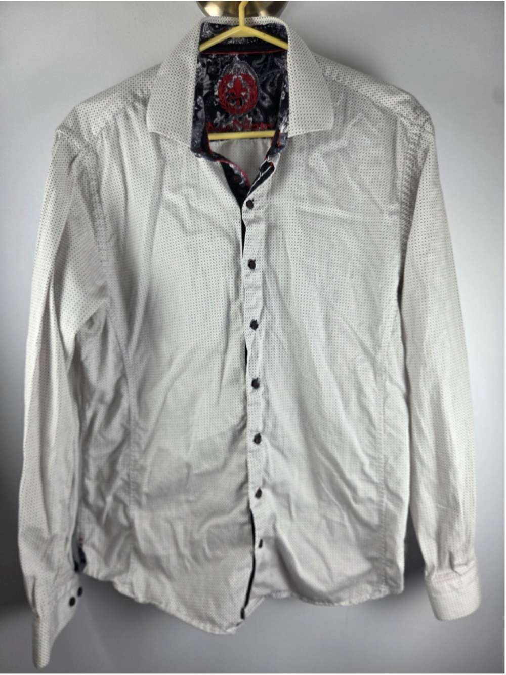 Au Noir Men's Dress Shirt Long Sleeves Size 4 White Pre-Owned
